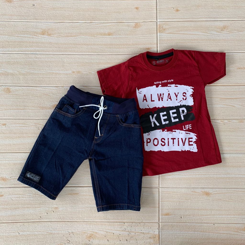 Setelan Jeans Anak Laki Laki Kaos Distro Anak Laki Baju Anak Cowo 1-12 Tahun AKP Marun Setelan Anak Laki Laki Import 10 11 12 Tahun Terlaris Terbaru-Navy_AKP Marun