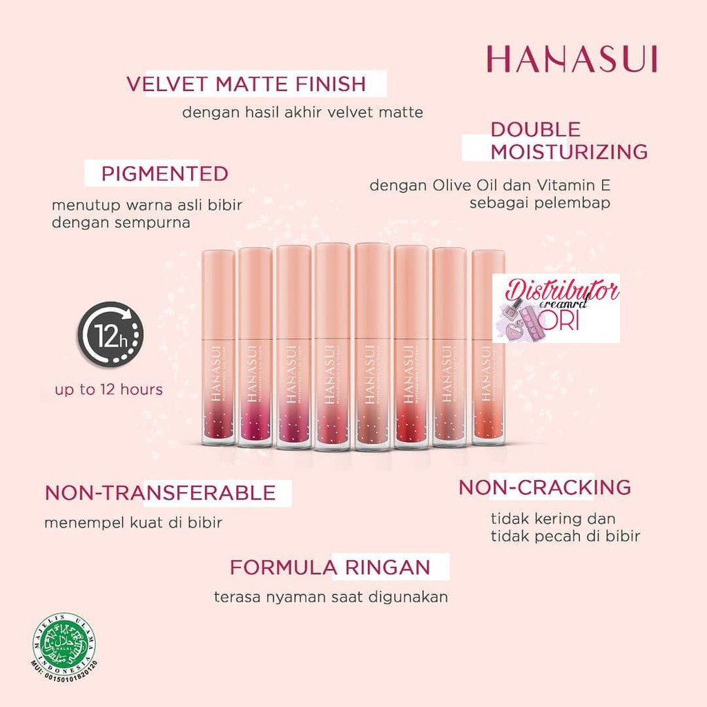 Hanasui Mattedorable Lip Cream BOba | Matte Dorable LipCream bibir & blush on|lip and cheek-3