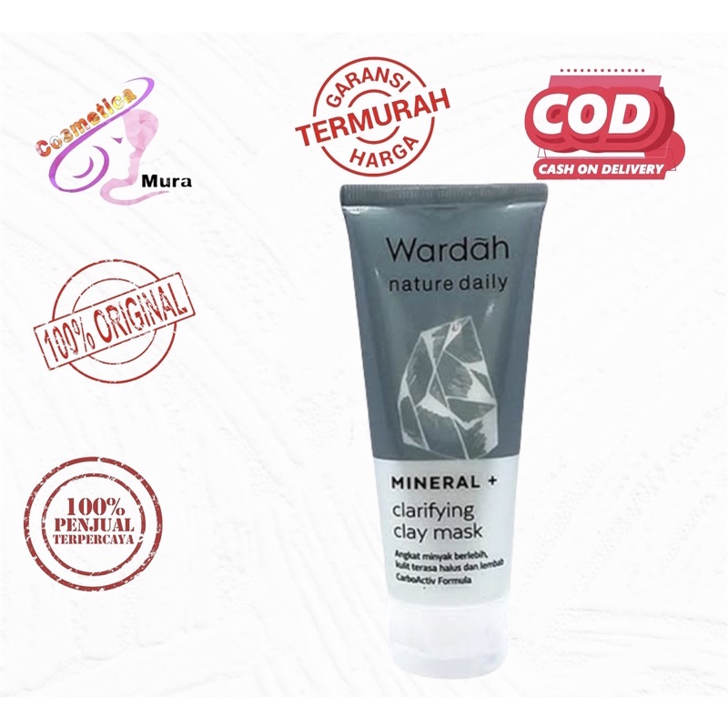 [ 60 ml ] WARDAH MINERAL CLAY MASK // MASKER CLAY WARDAH // mineral + clarifying clay mask hitam