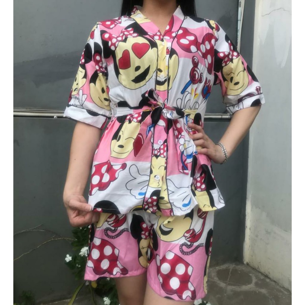 BJ-Setelan Kimono Hotpants Wanita Termurah