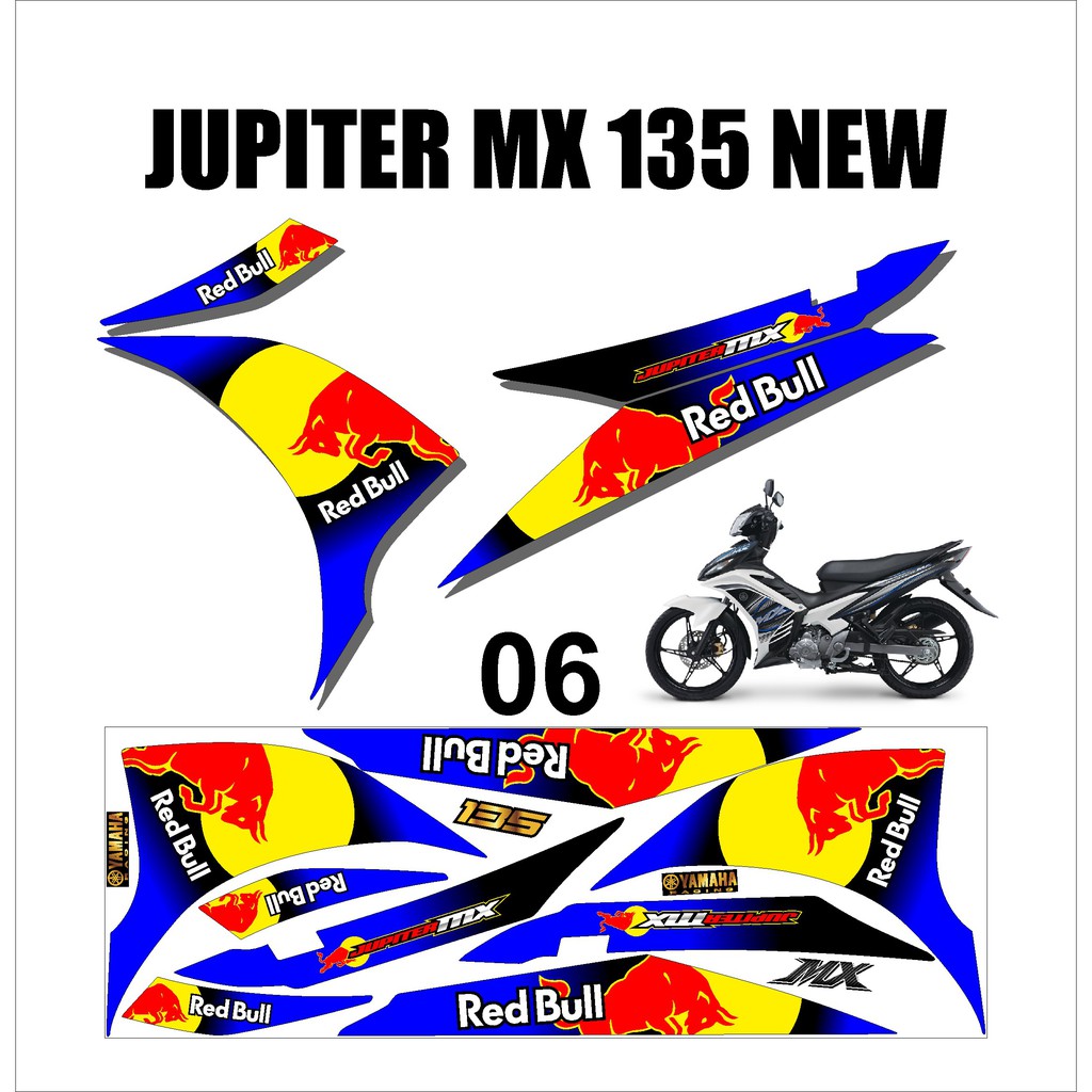 Stiker Sticker Striping Lis Variasi Yamaha Motor MX NEW 135 Keren Murah Desain DS MXN – 6