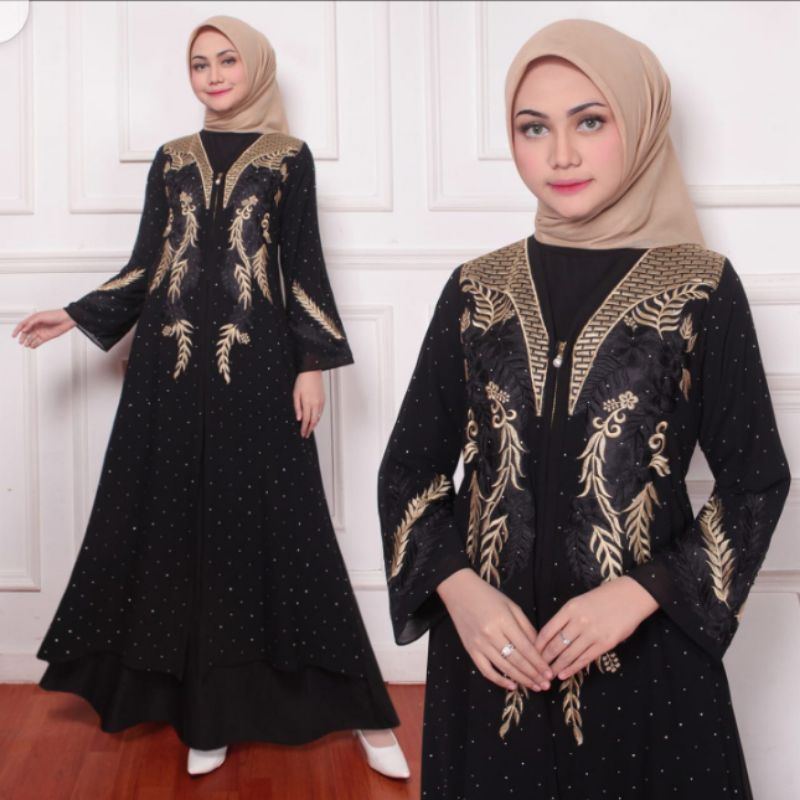 gamis hitam jersey