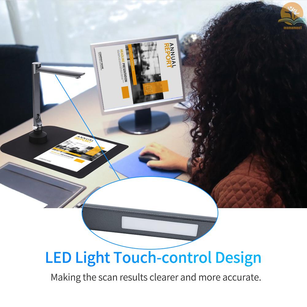 F60A USB Document Camera Scanner 5 Mega-Pixel HD Camera A4 Capture Size with LED Light Teaching Software for Teacher Classroom Online Teaching Course Distance Learning Education