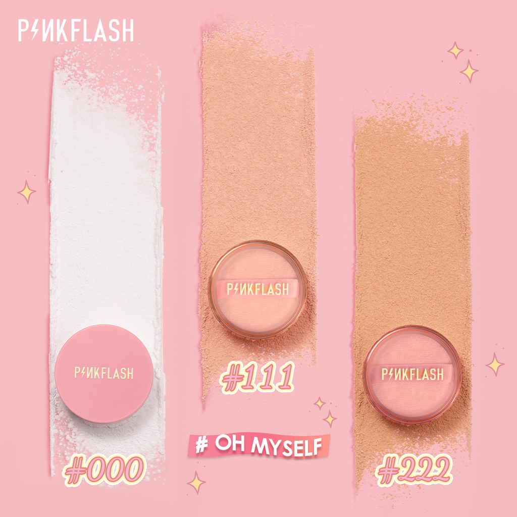 PINKFLASH Loose Powder Bedak Tabur Matte Natural Anti Air Mengontrol Minyak Wajah