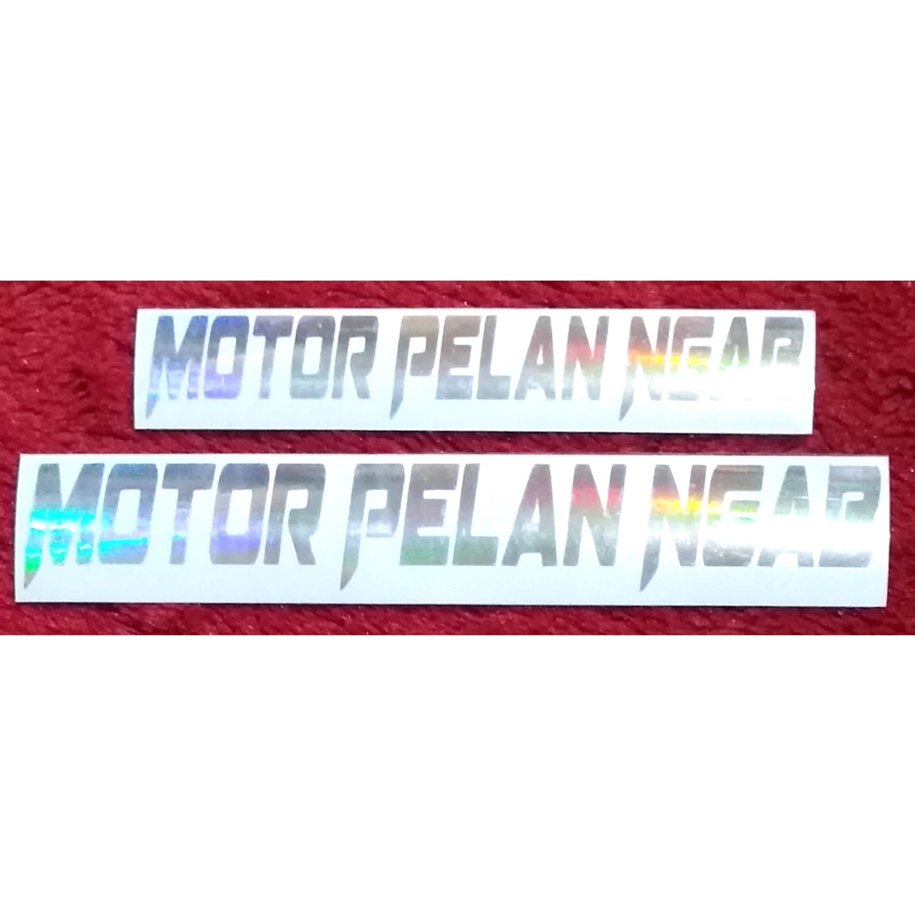 Stiker cutting motor pelan ngab bahan hologram pelangi