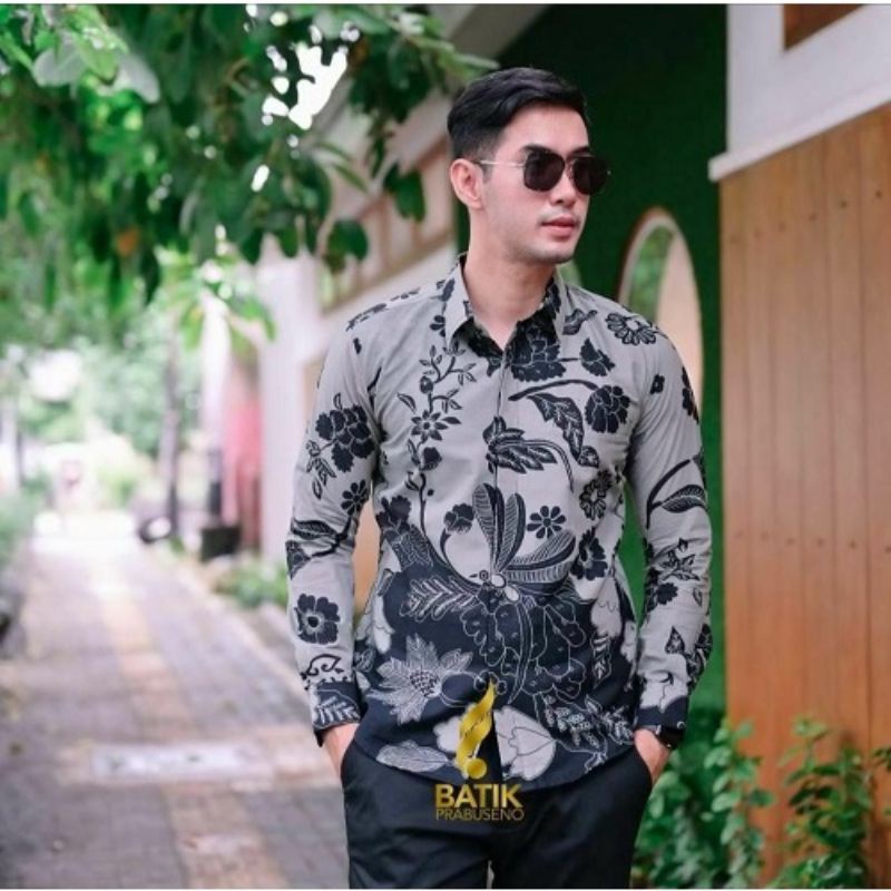 Kemeja Batik Pria Lengan Panjang SLIMFIT Lapis Furing Katun Halus Sragenan