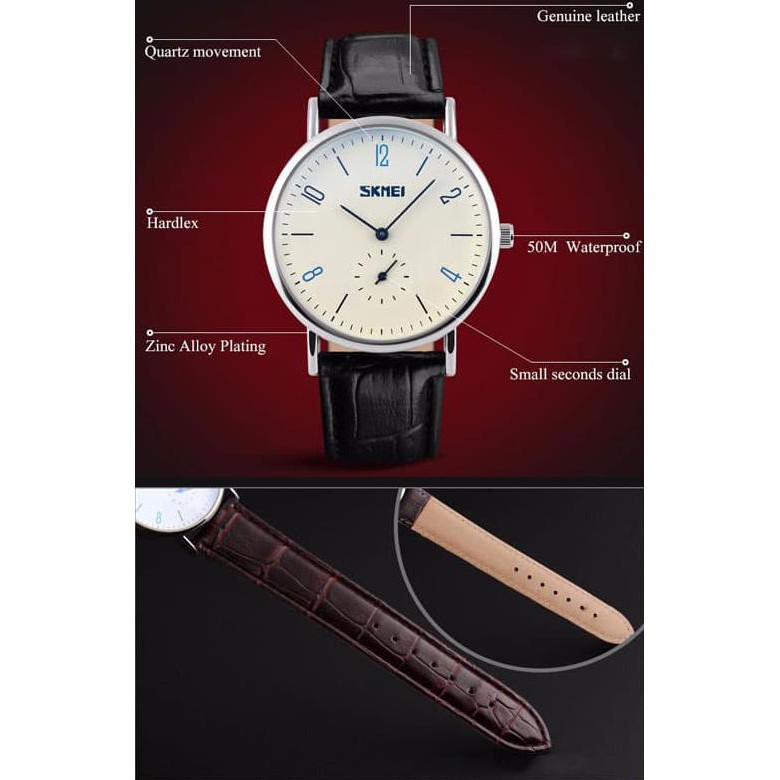 Jam Tangan Couple Pria Wanita Skmei 9120 Original Analog Anti Air 30M