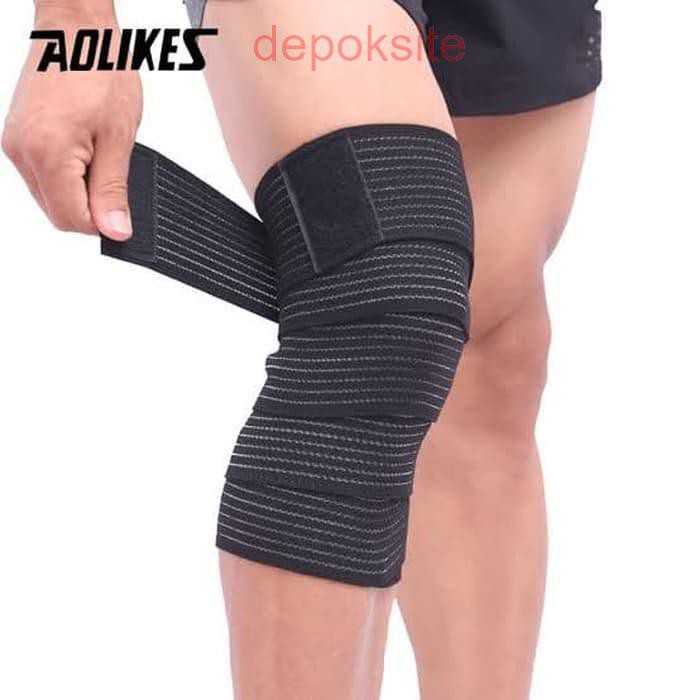 Aolikes 180CM Elastis Bandage Knee Support Leg Knee pad Pelindung Cedera Lutut  Deker Lutut Olahraga