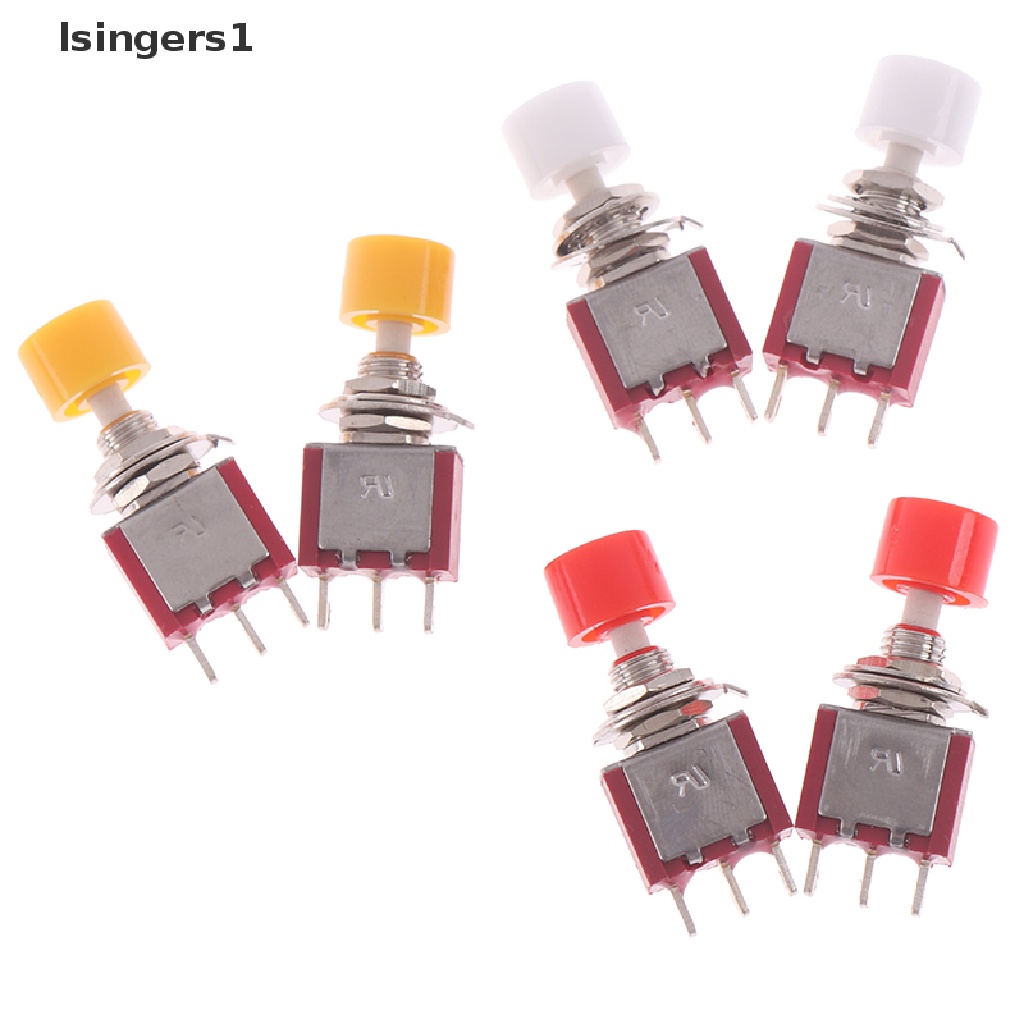 (lsingers1) 2pcs Saklar Tombol Tekan Momentary Mini 3-pin DS-612 6mm