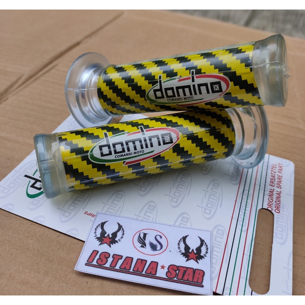 GRIP HANDGRIP HAND GRIP HANDFAT SARUNG GAS MOTOR VARIASI KARBON CARBON DOMINO