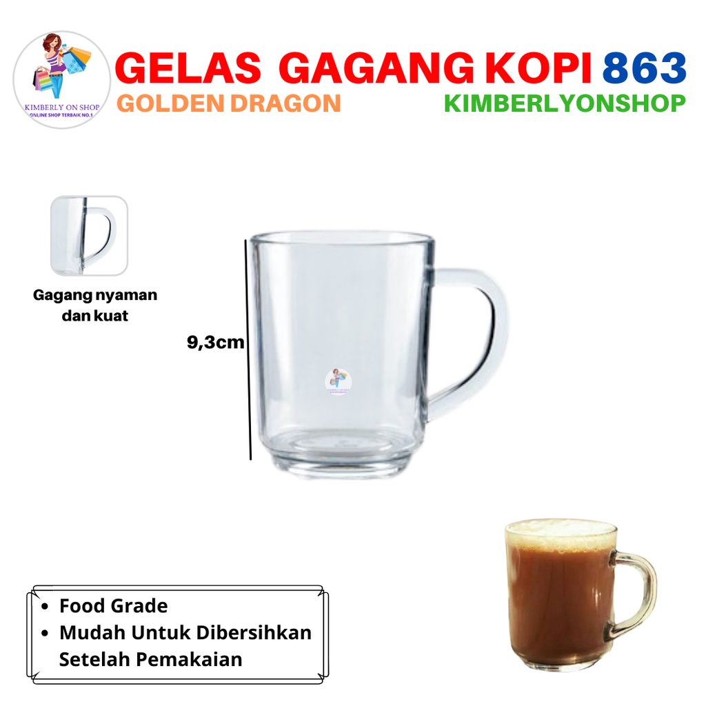 Gelas Gagang Kopi 863  270 ml Golden Dragon