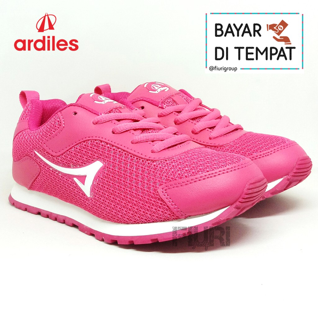 FIURI - ARDILES ORIGINAL - BLACKFOREST 33-38 PINK - SEPATU KETS WANITA - SEPATU SNEAKERS WANITA - SEPATU OLAHRAGA SPORT WANITA - SEPATU CASUAL - SEPATU JOGGING LARI FITNESS GYM SENAM WANITA-SEPATU ANAK PEREMPUAN CEWEK - SEPATU SEKOLAH BERTALI SD SMP SMA