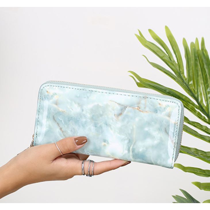 DOMPET PANJANG WANITA LAUTZ WA002B2 BIRU IMPORT TOSCA MARBLE HP KULIT KOREA BATAM FASHION ORI MURAH