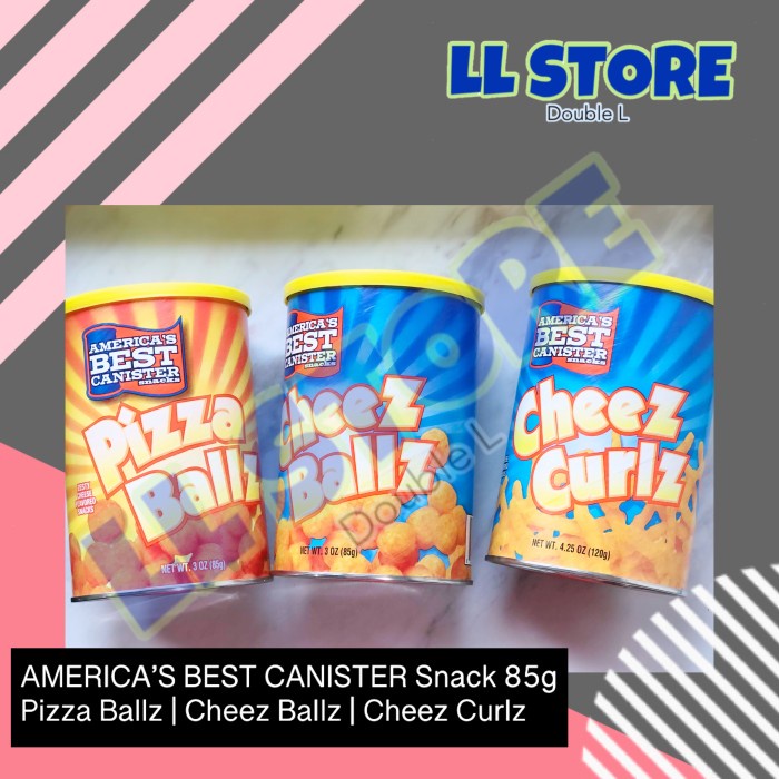 

⭐ COD ⭐ AMERICA'S BEST CANISTER SNACKS Cheez Ballz Pizza Ballz 85 gr - Pizza Ballz