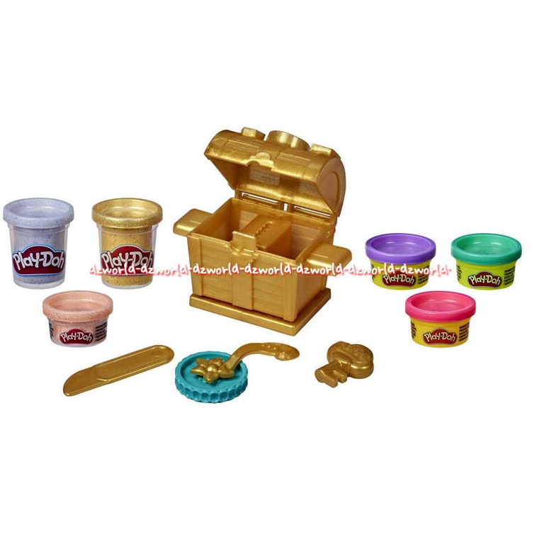 Play-Doh Treasure Splash Mainan Lilin Playdoh Membuat Mencari Harta Karun Emas Treasur