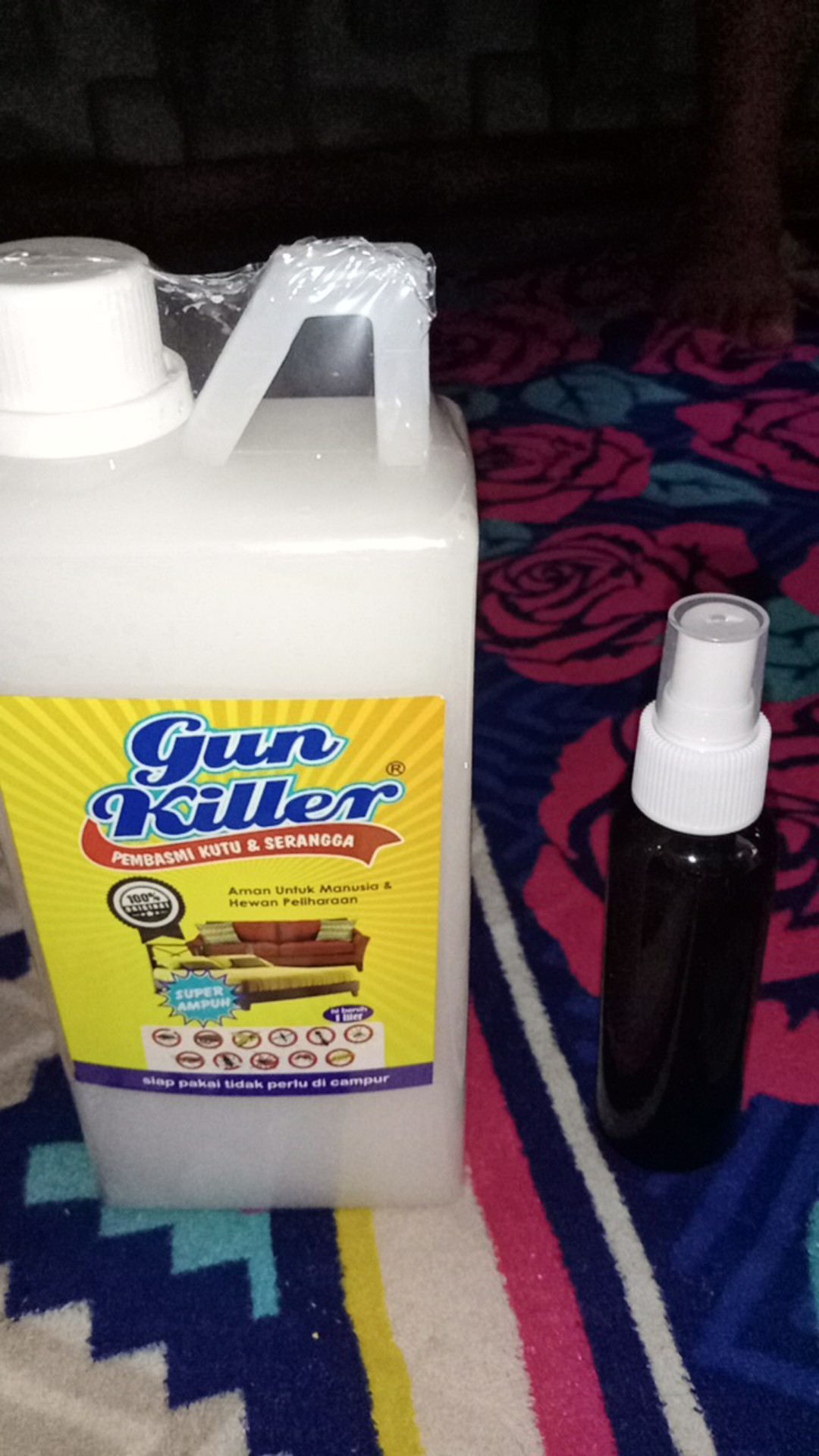 Pembasmi Kutu Kasur Tungau Anti Kutu Busuk Obat Kutu Gun Killer 1 Liter Free Botol 100ml