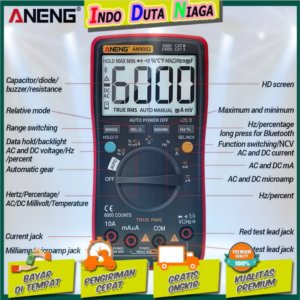 ANENG Digital Bluetooth Multimeter Voltage Tester - AN9002