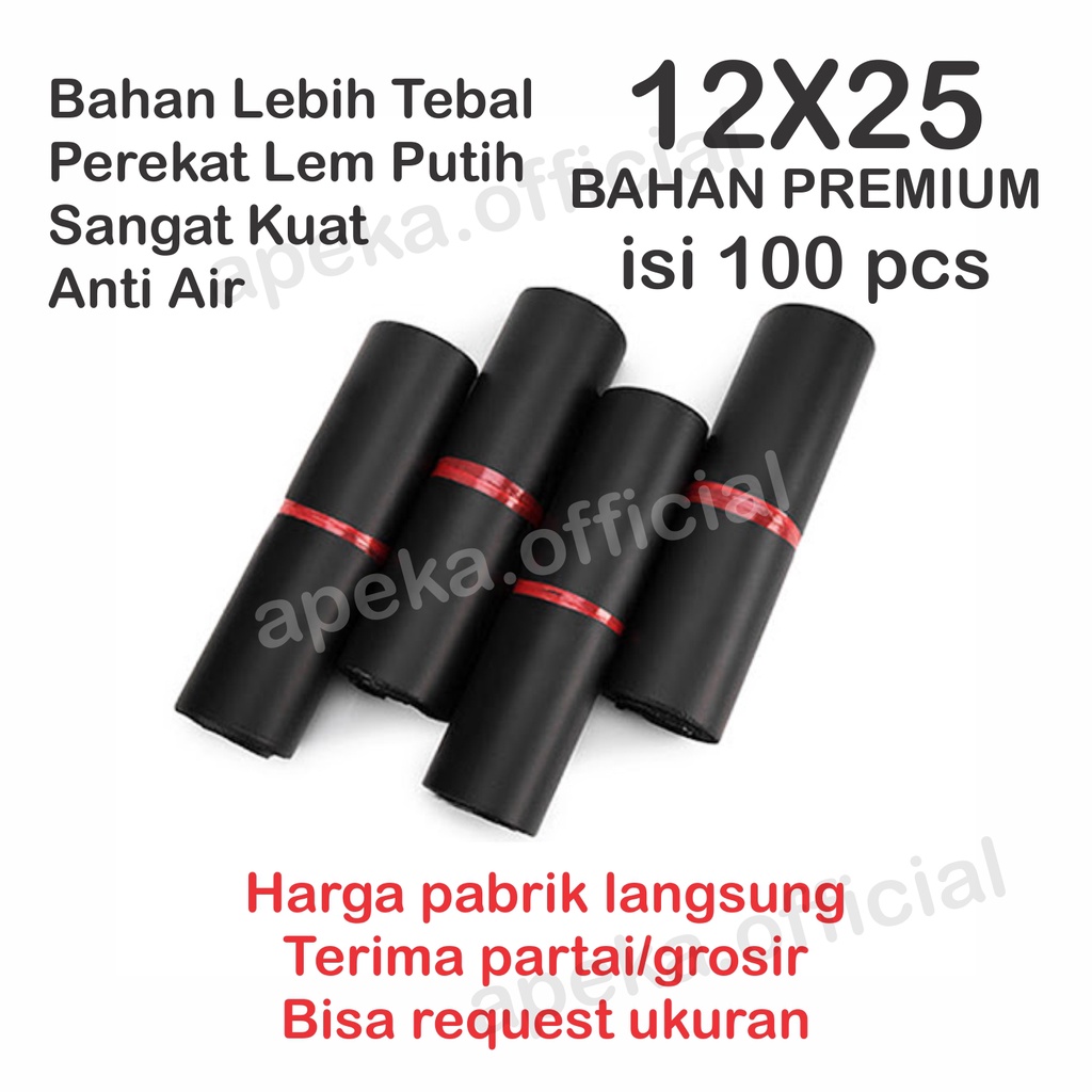 Plastik Polymailer Polymer Polimer Packingan Online Shop Amplop Plastik Packing Olshop PREMIUM 12X25 isi 100 pcs