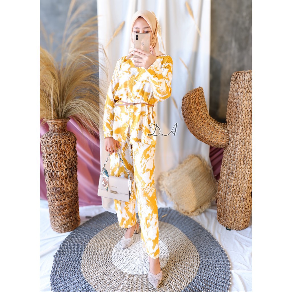 SETELAN TIE DYE JUMBO/Tie Dye Set / One set tye Die - Setelan Pajamas Tie dye Piyama