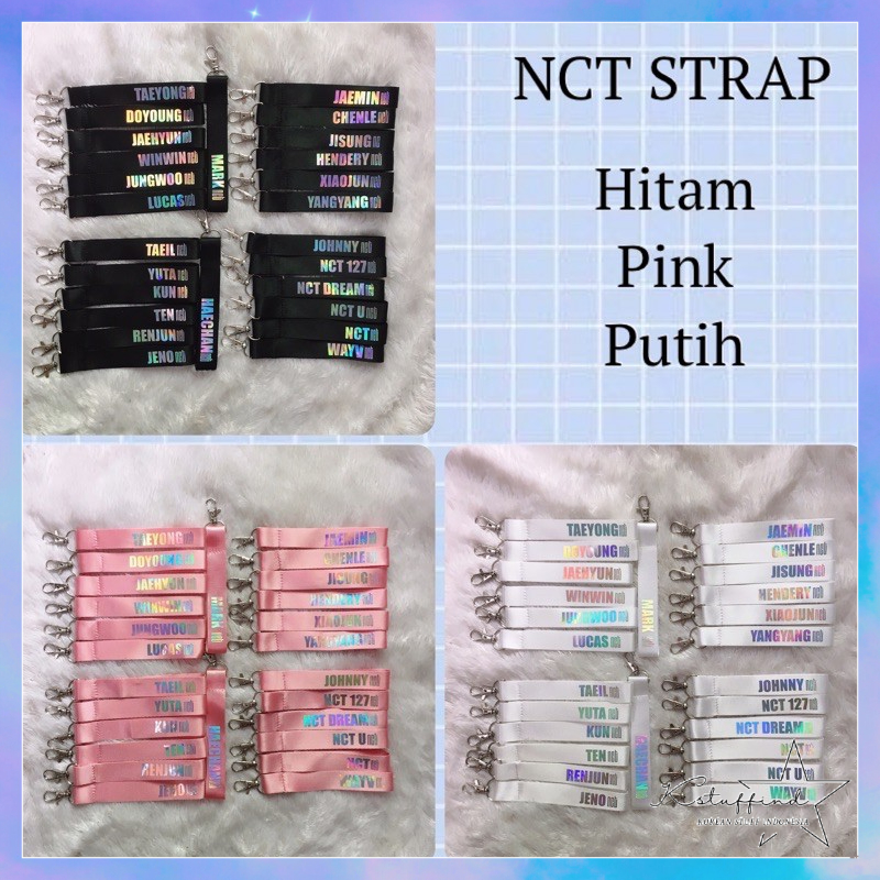 [kstuffind] (2) NCT Gantungan Kunci keyring Lanyard Strap Hologram NCT U NCT DREAM WayV NCT127 way V