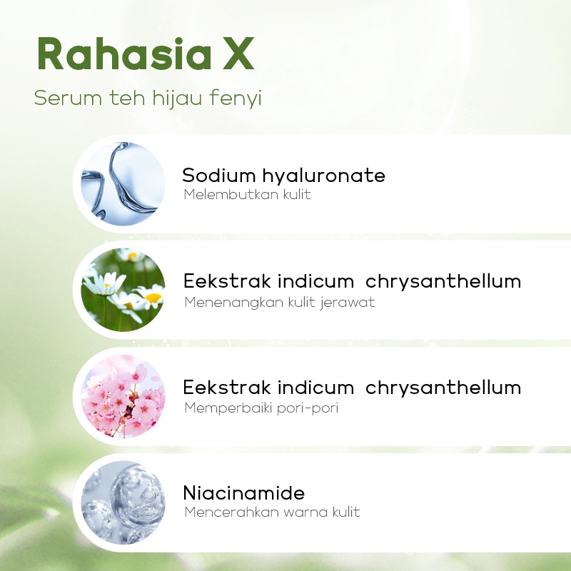 BPOM Fenyi Green Tea Serum Wajah Menghaluskan Menghilangkan Bekas Jerawat Mengecilkan Pori-pori 17ml