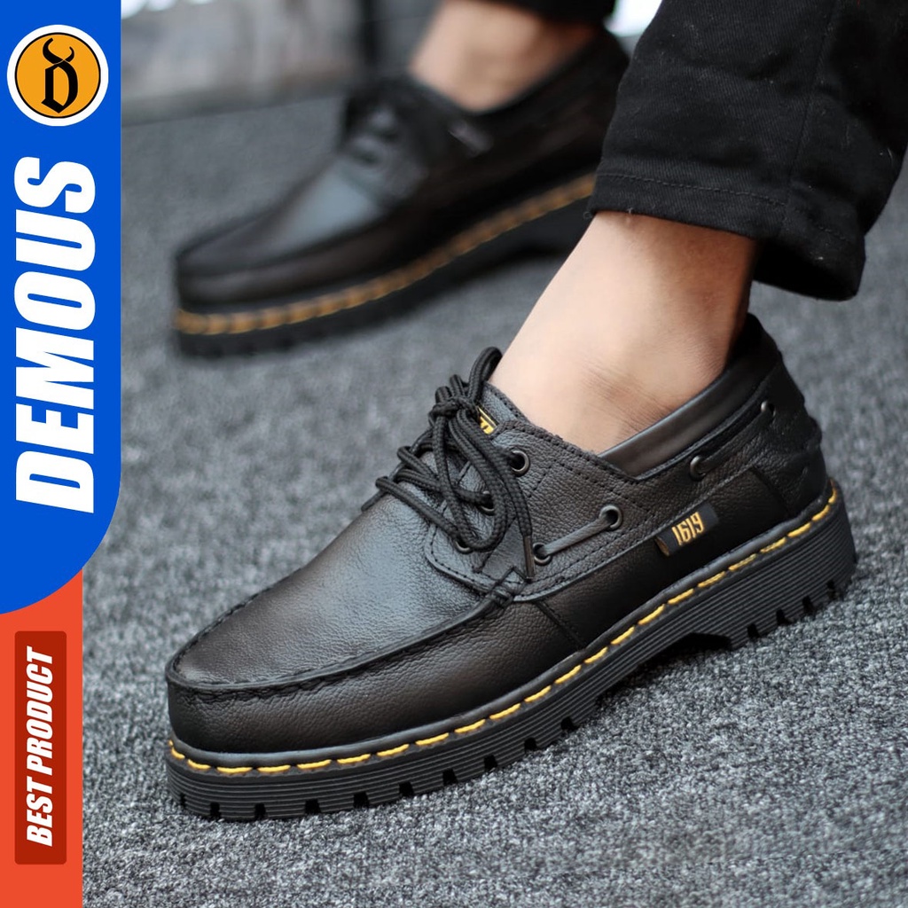 DEMOUS Kilua - Sepatu Formal Pantofel Zapato Kulit Asli Docmart Low Boots Kerja Pria