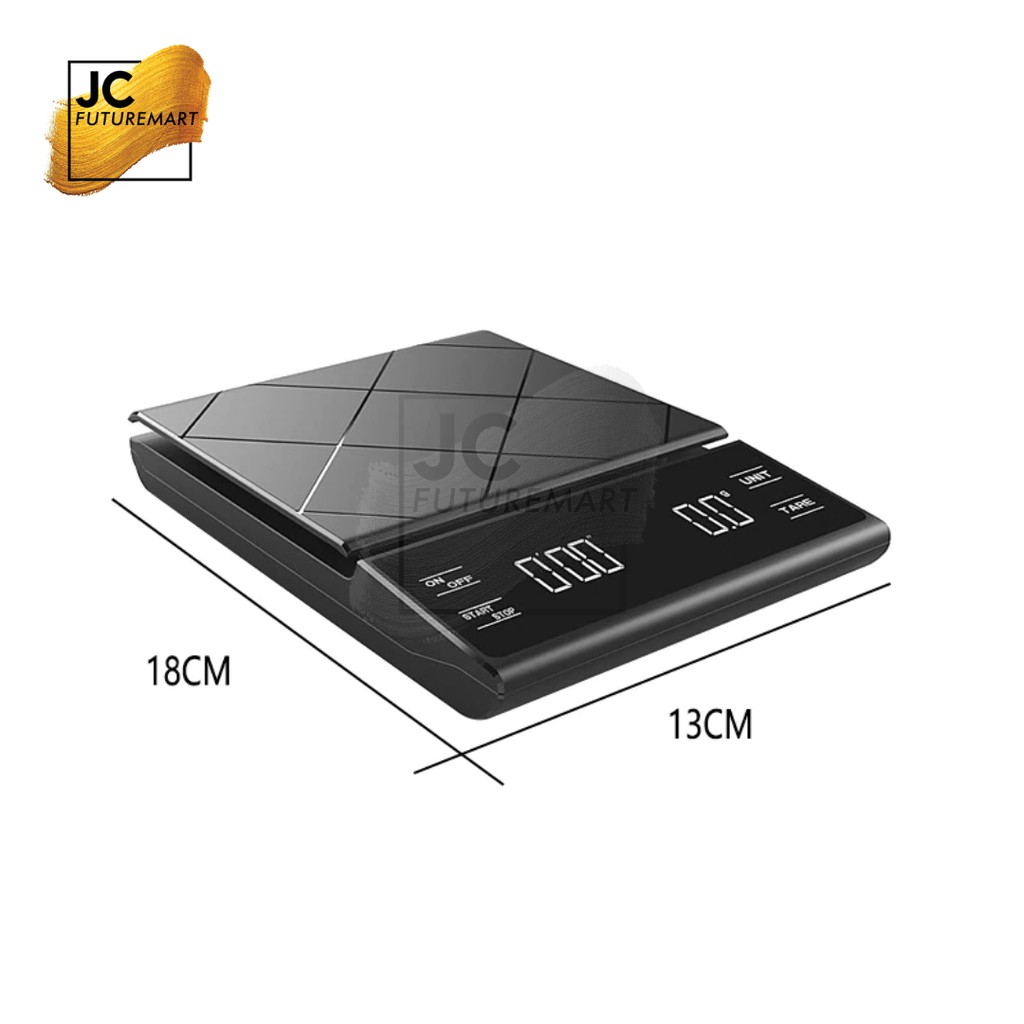 TIMBANGAN KOPI DIGITAL COFFEE SCALE 0.1g - TIMER - RUBBER MAT - EK6012