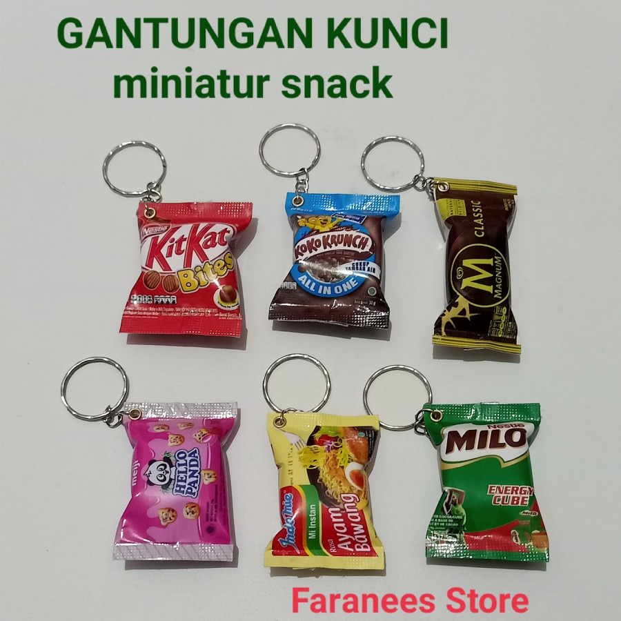 Jual Gantungan Kunci Miniatur Snack ISI 3 PCS | Shopee Indonesia