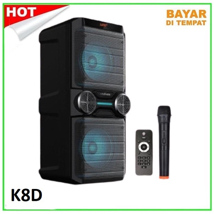 Speaker Advance K8D meeting 8 inch double + Mic Wireless suara mantap