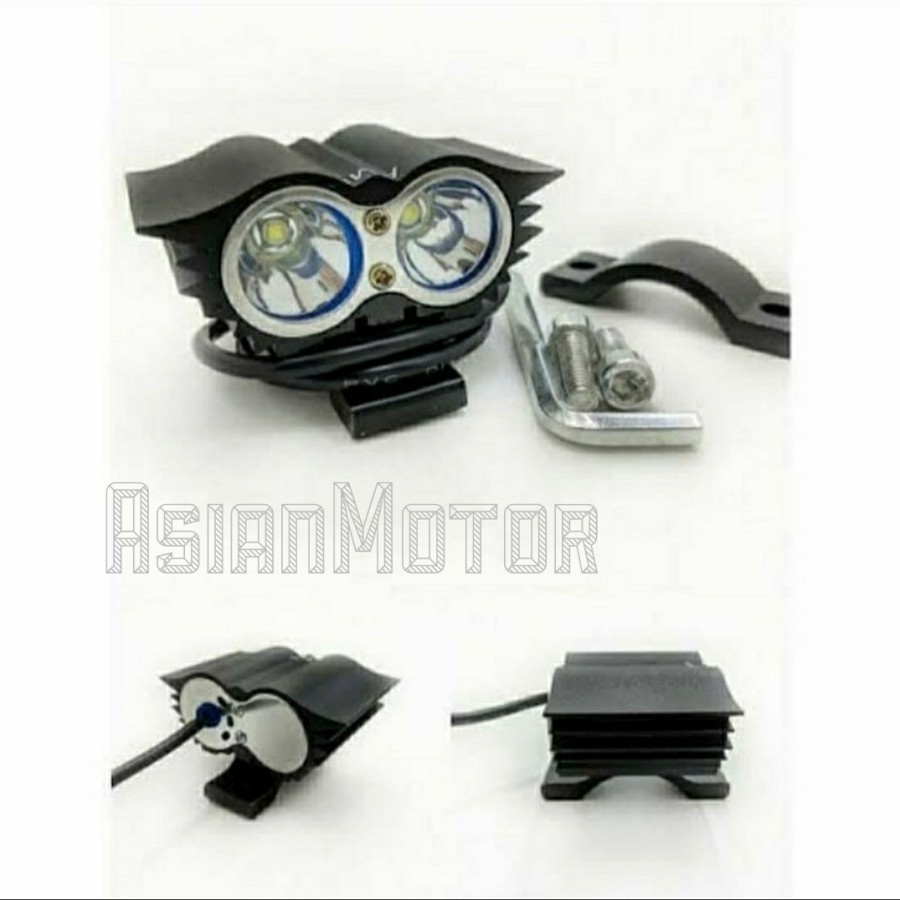 Lampu Tembak Lampu Sorot Motor Mobil LED CREE Mini Owl Ultrafire 2 Mata Firing Light Lampu LED Putih Kuning Terang Universal