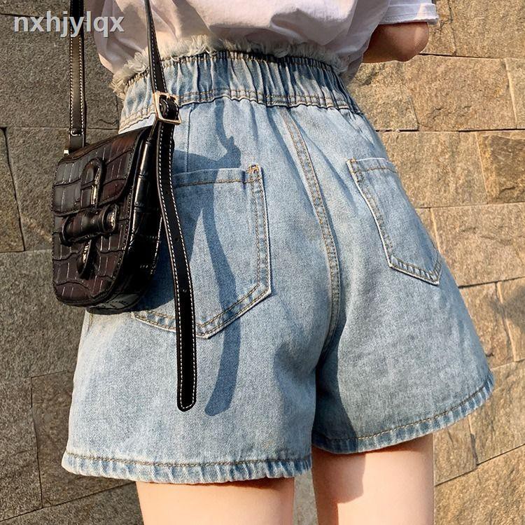  Celana  Pendek Model High Waist Bahan Denim Tipis Untuk  