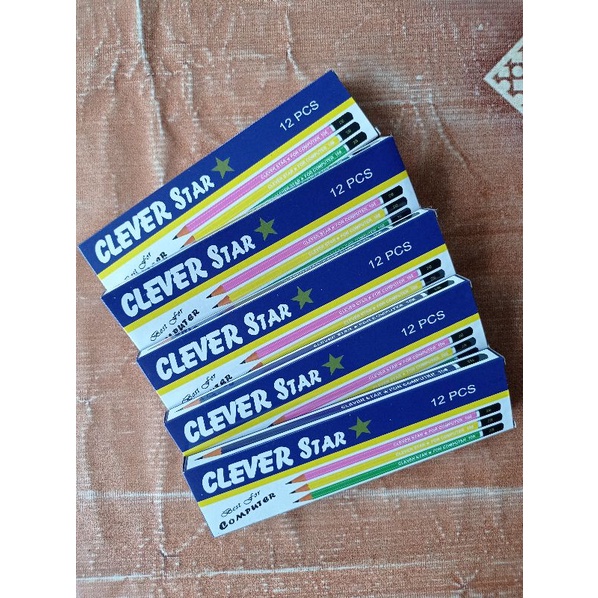 (12pcs) Pensil VANCO CLEVER STARK 2B Best Quality Warna-Warni Murah Grosir /Alat Tulis Pencil Untuk Komputer