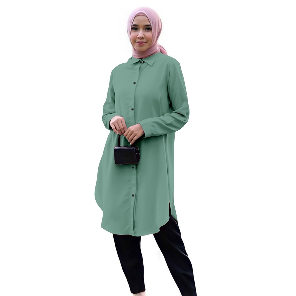 kemeja KH katun wanita oversize/kemeja wanita terbaru