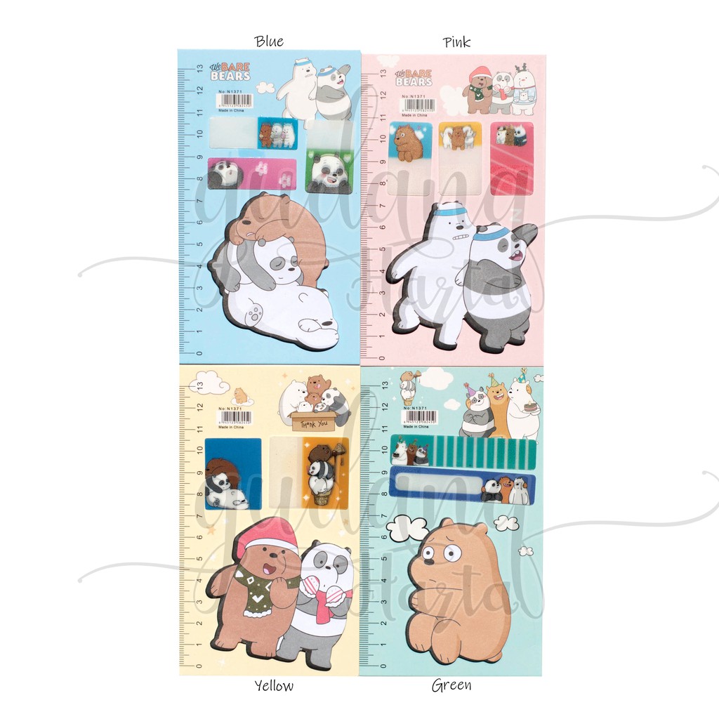 Sticky Notes Kertas Plastik Beruang Panda Penggaris Note Unik Panda DIY Scrapbook GH 301211