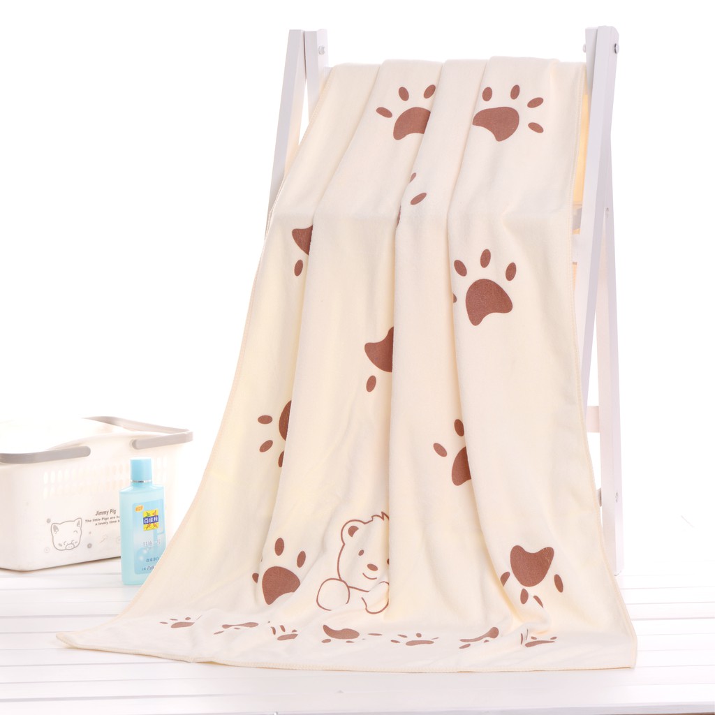 LKM159 HANDUK MANDI PENGERING DENGAN BAHAN POLYESTER + NILON BERWARNA MOTIF [1KG 4PC] LITTLE KUMA