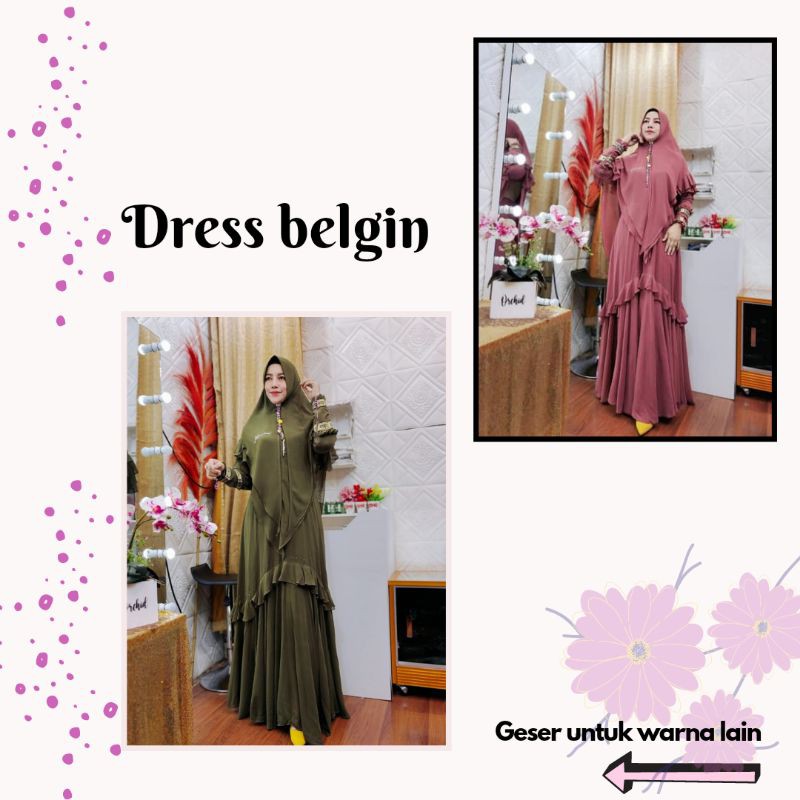 Gamis wanita terbaru//Baju gamis terbaru//Gamis syari terbaru//Dress belgin by Yodizein (SIAP KIRIM)