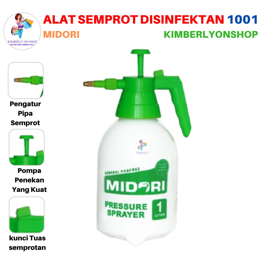 Alat Semprot Disinfektan Tanaman Bertekanan Midori 1 Liter 1001 MDR 01