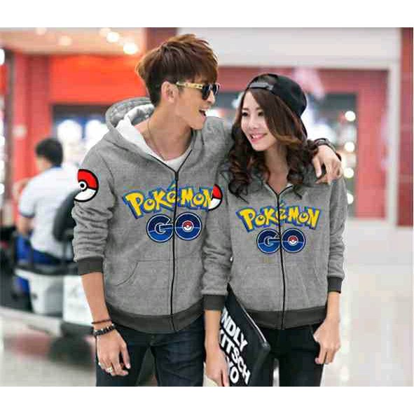 Couple jaket hoodie pokemon go misty Baju Couple murah pakaian couple murah baju pasangan murah