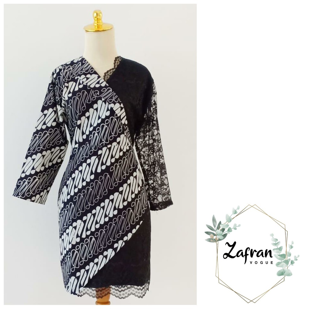 Dress Batik Asimetris Hitam Ukuran 2 Shopee Indonesia