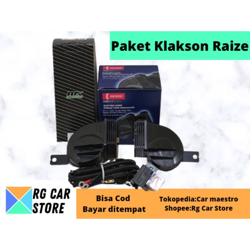 PAKET KLAKSON RAIZE DENSO KEONG TUTUP ORIGINAL DENGAN KABEL RELAY