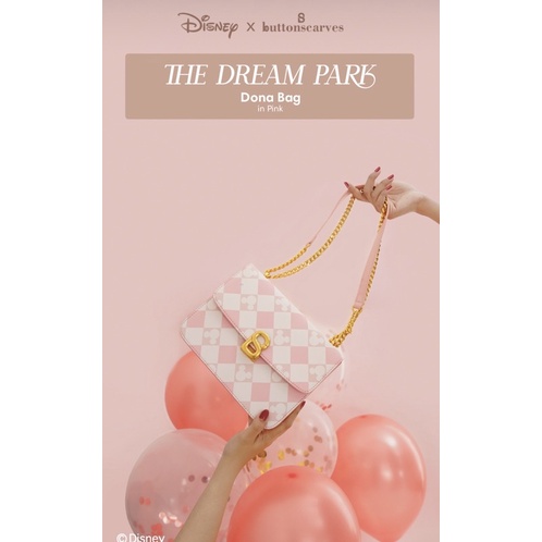 SIAP KIRIM Dona Bag Pink The Dream Park series Buttonscarves x Disney