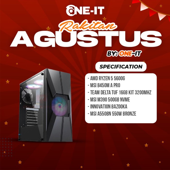 PC RAKITAN Ryzen 5 5600G | RAM 16GB 3200 | SSD 500GB