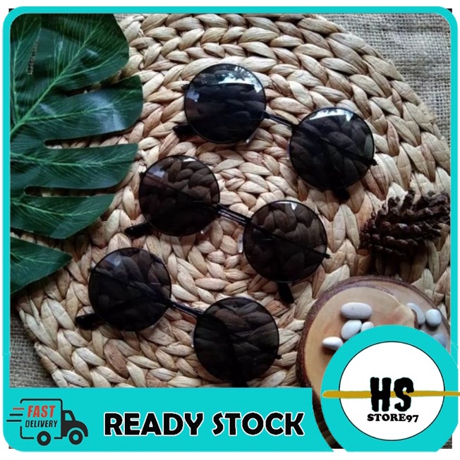 [BISA COD] Kacamata Bulat Hitam Kacamata hitam Kacamata Korea Kacamata Hits Kacamata Boboho