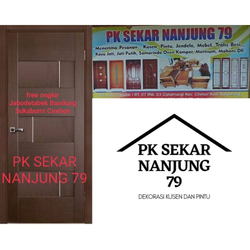 DAUN PINTU 80X200cm.JATI PUTIH FREE ONGKIR JABODETABEKKAR BANDUNG
