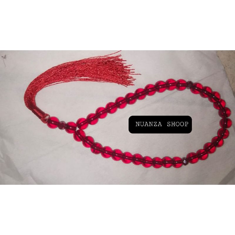 TASBEH 33 MERAH SIAM OBSIDIAN