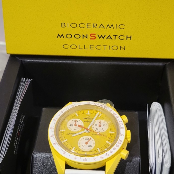 (BISA COD) Swatch Omega moonswatch 100% Original Ready Stok - Kuning