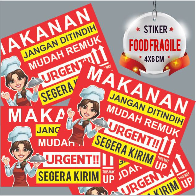 

Stiker pengiriman makanan / food fragile / waterproof