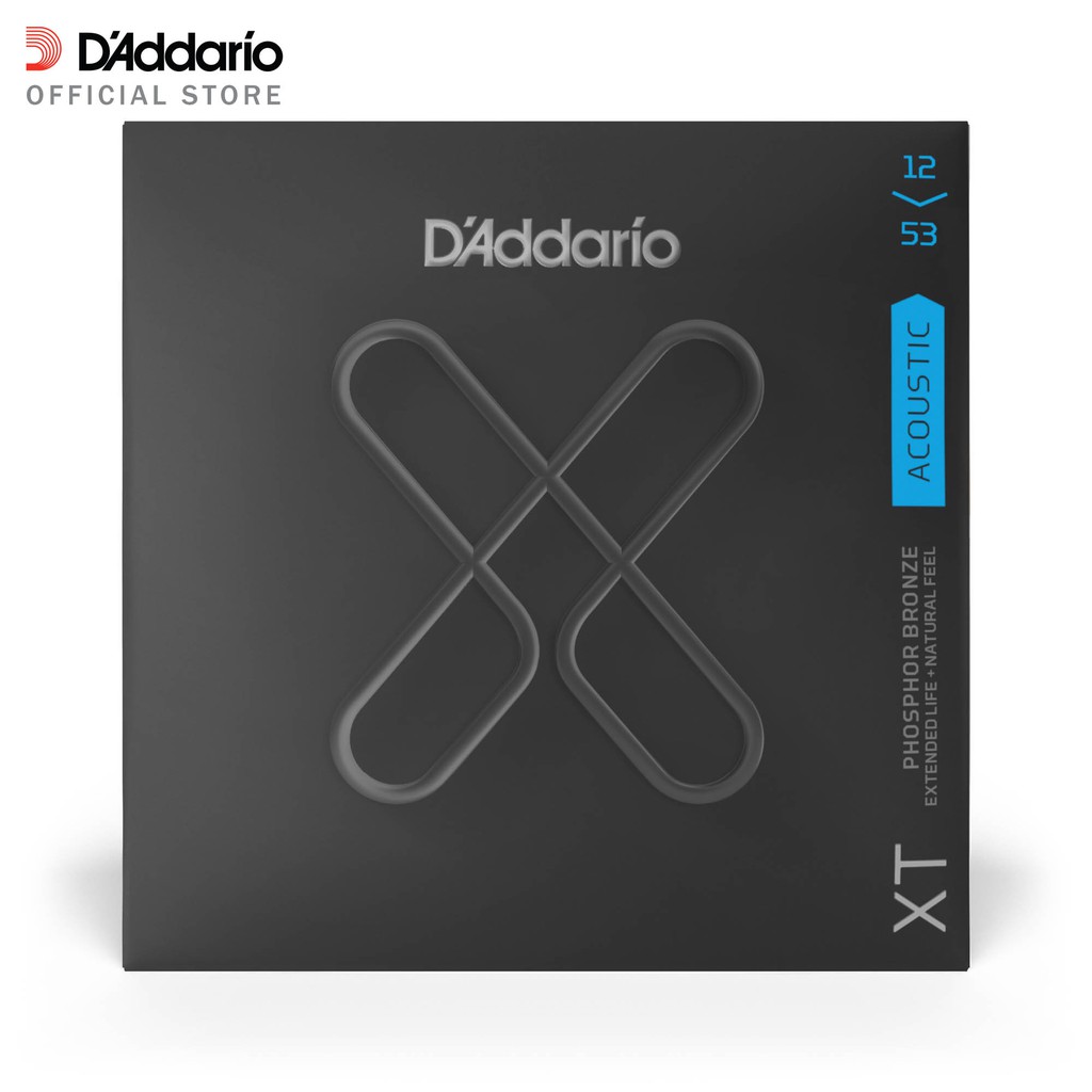 D'Addario XTAPB1253 XT Phosphor Bronze Acoustic Guitar Strings, Light, 12-53