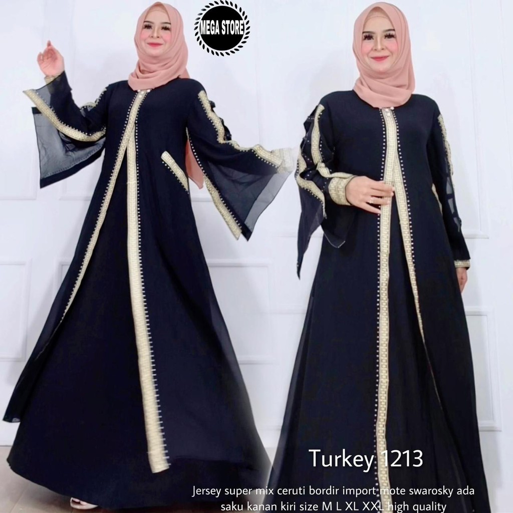 ABAYA TURKEY 1213/ABAYA HITAM/TURKEY