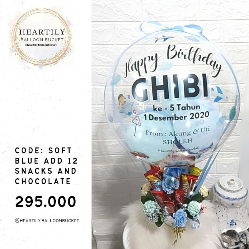 [Order H-2 Ready JKT] Balloon Bucket Buket Balon Wisuda Snack Balloon Bucket Bunga Balloon Bouquet